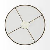 36" Clear And White and Gold Glass And Stone Round Coffee Table - Homeroots - Flyclothing LLC