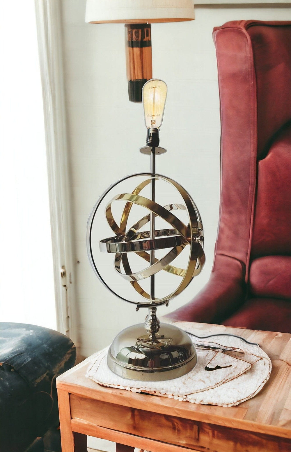 17" Bronze Metal Standard Table Lamp - Homeroots