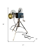 36" Black And Silver Buffed Aluminum Movie Projector - Homeroots