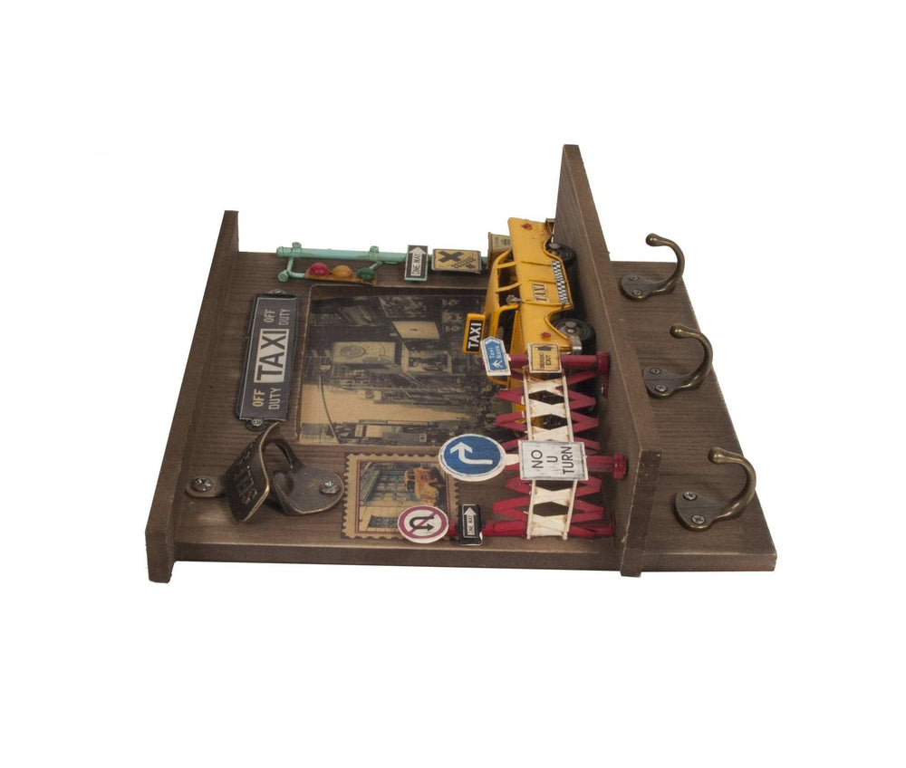 Shadow Box With 3 Metal Keychain Hooks - Homeroots - Flyclothing LLC