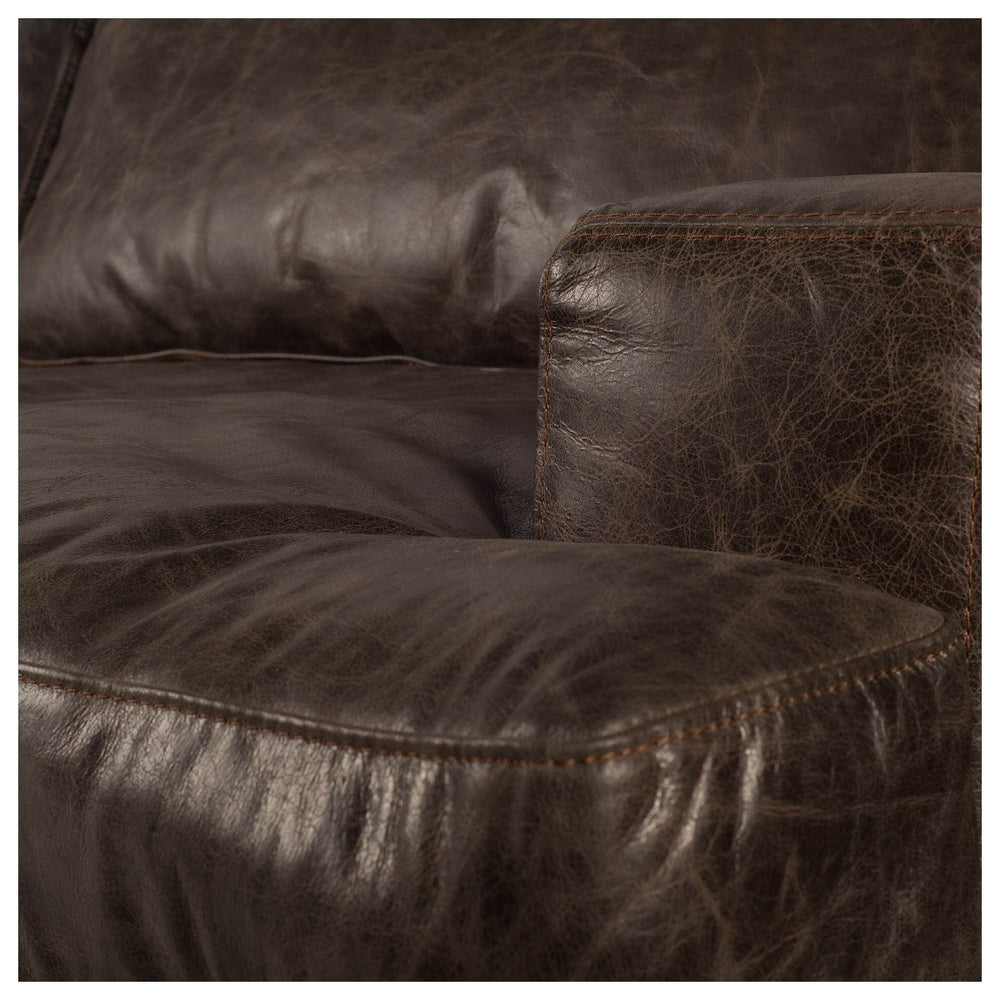 41" Black Faux Leather Distressed Club Chair - Homeroots