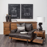 41" Black Faux Leather Distressed Club Chair - Homeroots