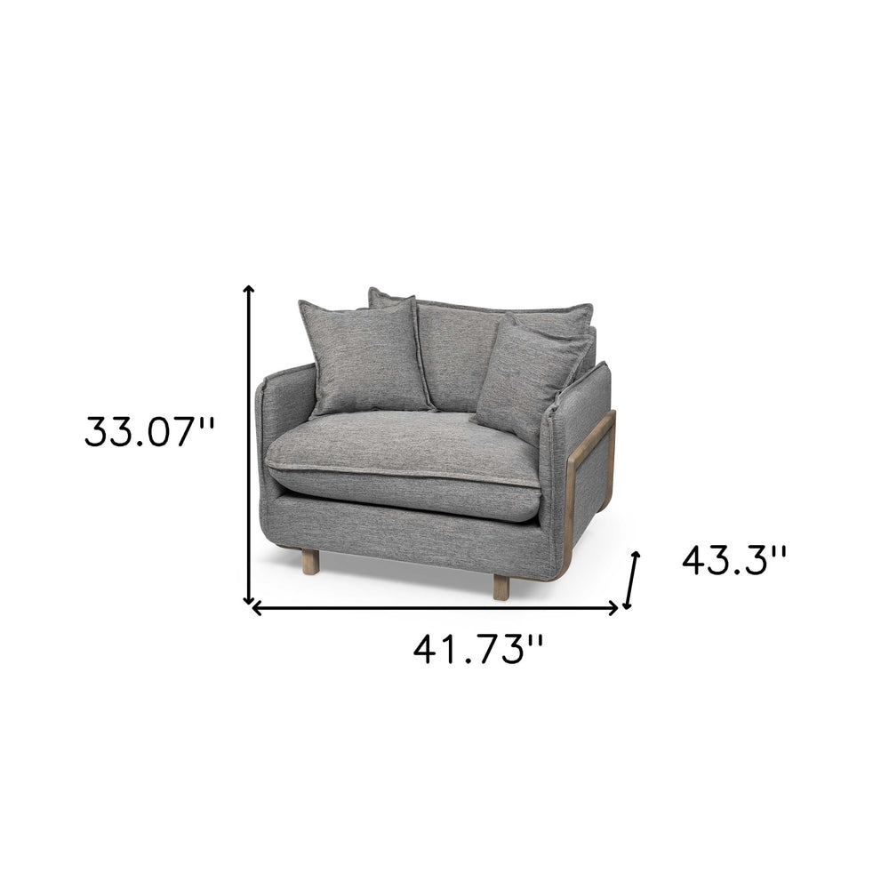 42" Gray Linen Arm Chair - Homeroots