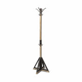 Black Metal And Wooden Coat Rack With Multiple Hooks - Homeroots - Flyclothing LLC