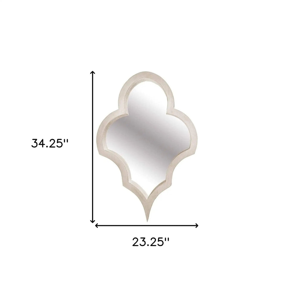 34" Natural Novelty Framed Accent Mirror - Homeroots - Flyclothing LLC