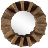 Sprocket 17" Round Walnut Finish Frame Wall Mirror - Homeroots - Flyclothing LLC