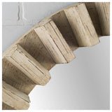 35" Round Natural Brown Wood Frame Wall Mirror - Homeroots - Flyclothing LLC