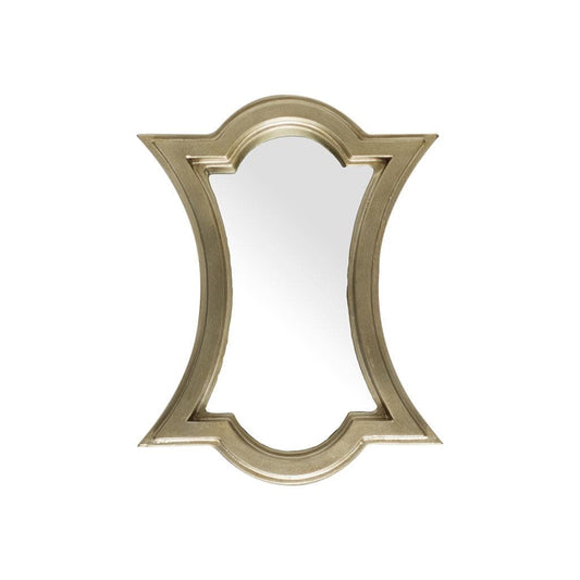 16" Gold Abstract Wood Framed Accent Mirror - Homeroots