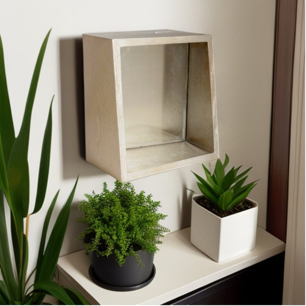 14" Champagne Wood Box Framed Accent Mirror - Homeroots - Flyclothing LLC