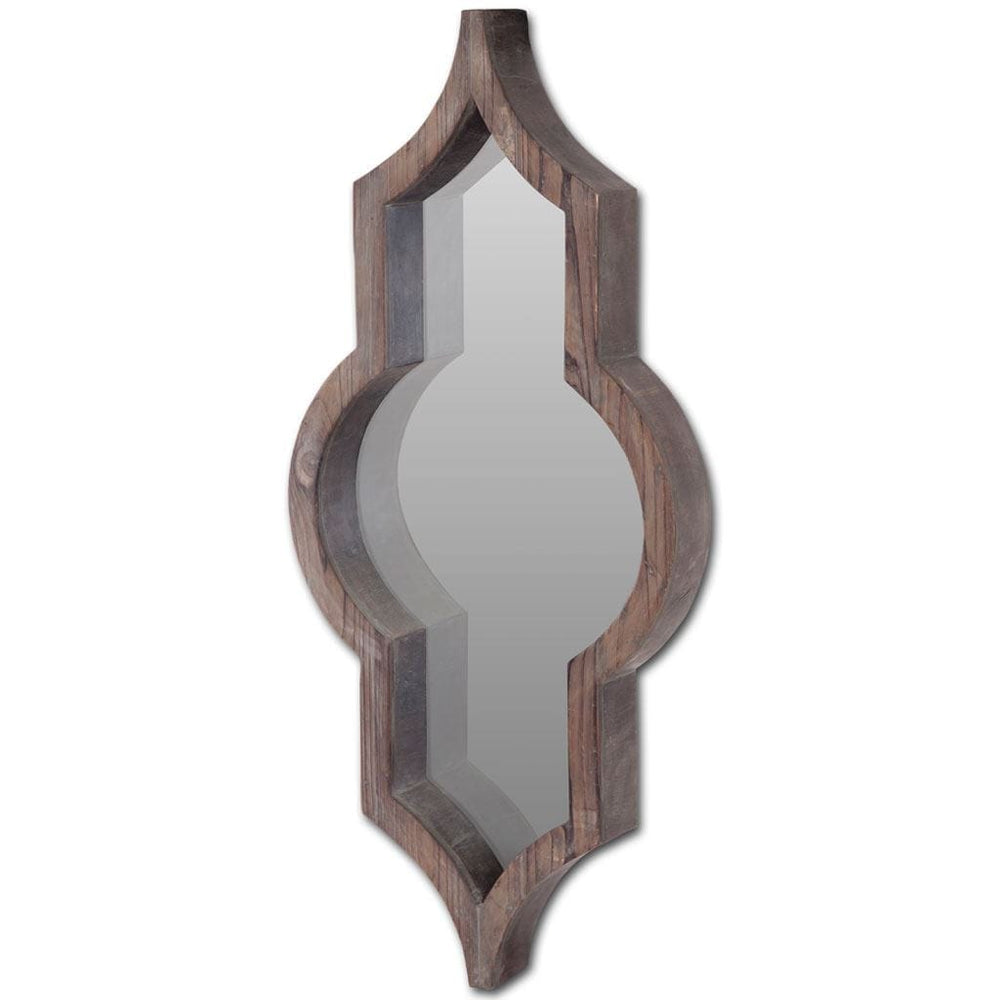 34" Dark Brown Novelty Framed Accent Mirror - Homeroots - Flyclothing LLC