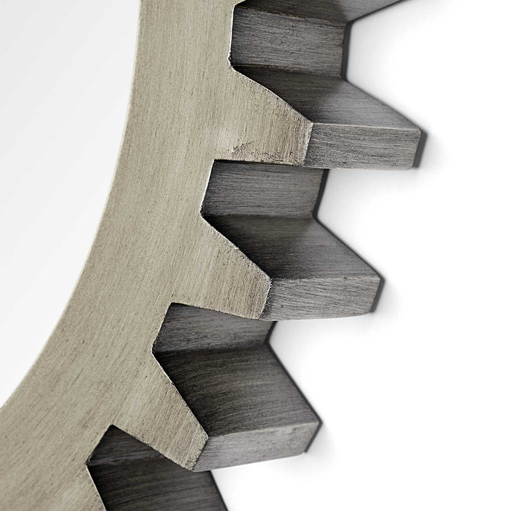 26" Round Grey Wood Frame Wall Mirror - Homeroots - Flyclothing LLC