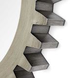 26" Round Grey Wood Frame Wall Mirror - Homeroots - Flyclothing LLC