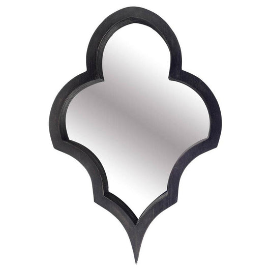 34" Black Novelty Framed Accent Mirror - Homeroots