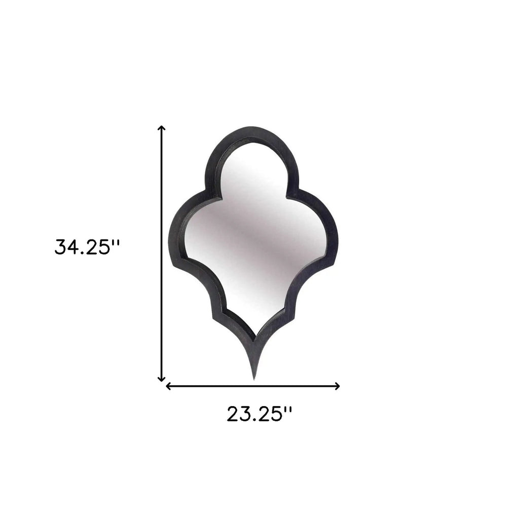 34" Black Novelty Framed Accent Mirror - Homeroots - Flyclothing LLC