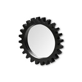 26" Black Cog Round Metal Frame Wall Mirror - Homeroots