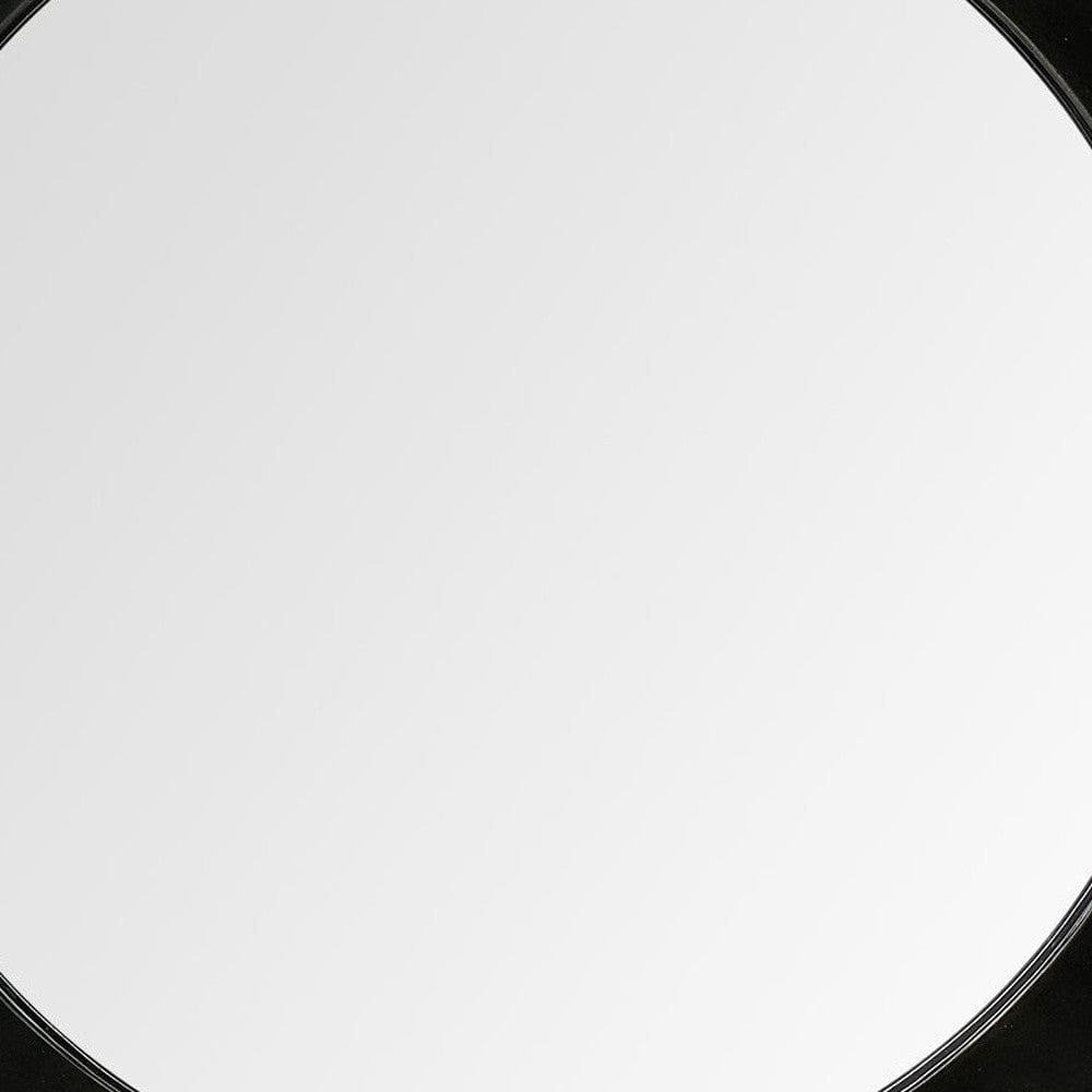 26" Black Cog Round Metal Frame Wall Mirror - Homeroots