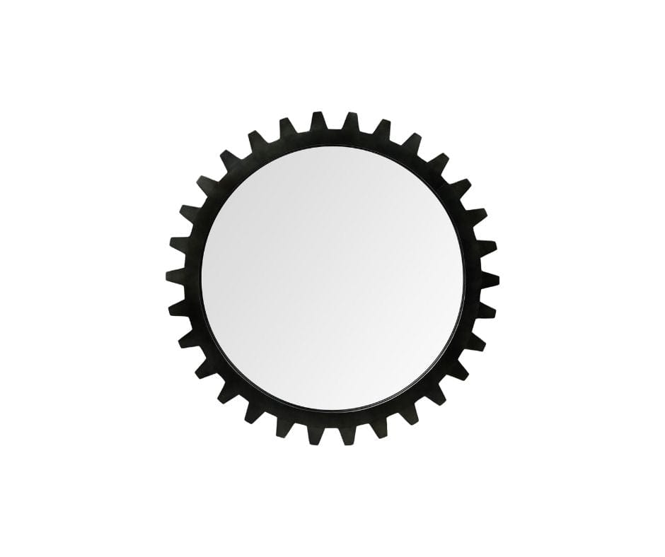 37" Round Black Metal Frame Wall Mirror - Homeroots - Flyclothing LLC