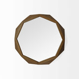 32" Octagon Wooden Frame Wall Mirror - Homeroots - Flyclothing LLC