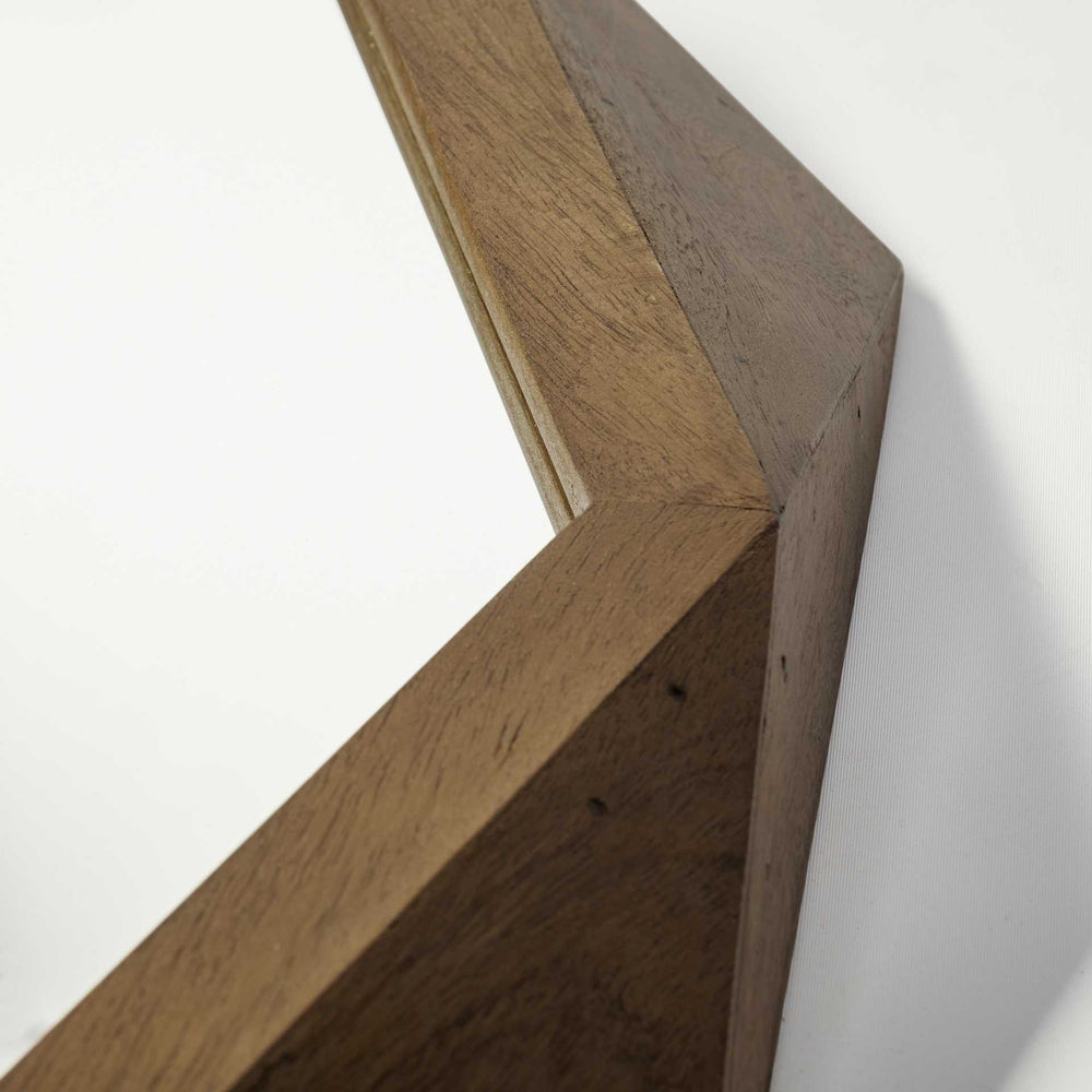 32" Octagon Wooden Frame Wall Mirror - Homeroots - Flyclothing LLC