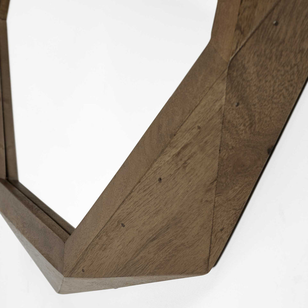 32" Octagon Wooden Frame Wall Mirror - Homeroots - Flyclothing LLC