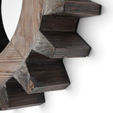 Cog 17" Round Natural Wood Frame Wall Mirror - Homeroots - Flyclothing LLC