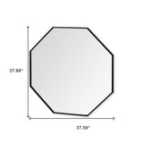 37" Octogon Black Metal Frame Wall Mirror - Homeroots - Flyclothing LLC