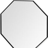 37" Octogon Black Metal Frame Wall Mirror - Homeroots - Flyclothing LLC