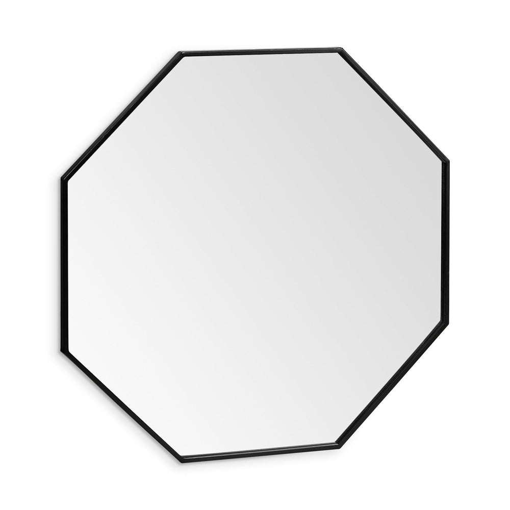 37" Octogon Black Metal Frame Wall Mirror - Homeroots - Flyclothing LLC