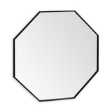 37" Octogon Black Metal Frame Wall Mirror - Homeroots - Flyclothing LLC