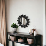 Cog 17" Round Black Metal Frame Wall Mirror - Homeroots - Flyclothing LLC