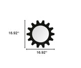 Cog 17" Round Black Metal Frame Wall Mirror - Homeroots - Flyclothing LLC