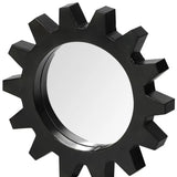 Cog 17" Round Black Metal Frame Wall Mirror - Homeroots - Flyclothing LLC