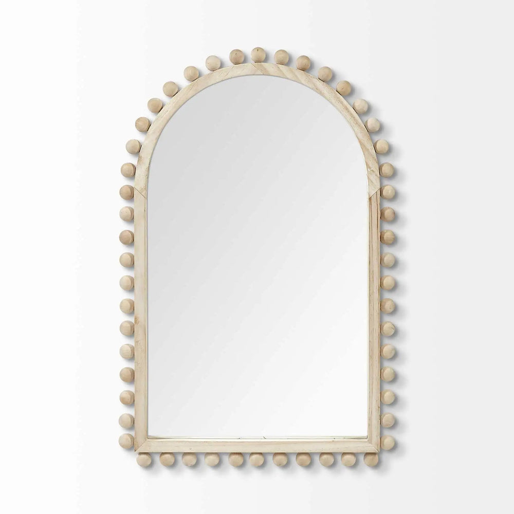 35" Natural Arch Wood Framed Accent Mirror - Homeroots - Flyclothing LLC