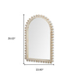 35" Natural Arch Wood Framed Accent Mirror - Homeroots - Flyclothing LLC