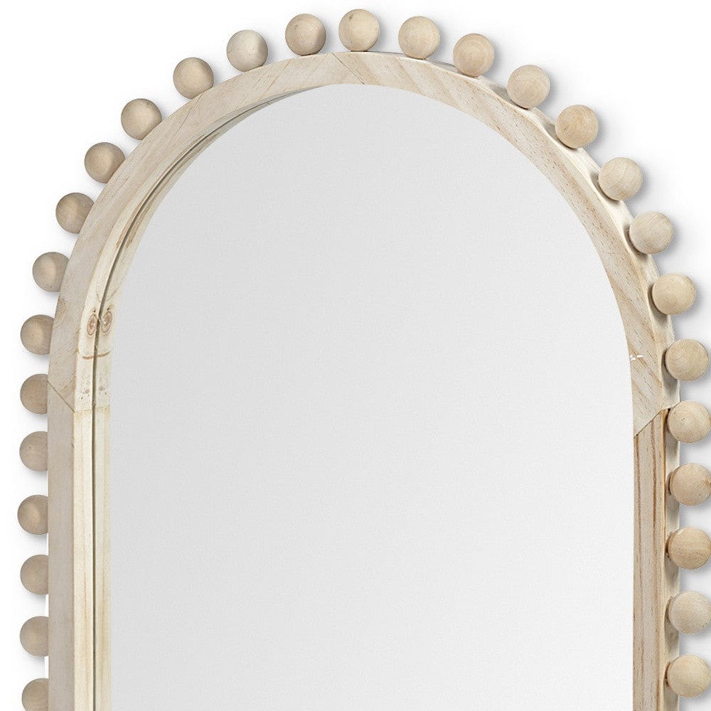 35" Natural Arch Wood Framed Accent Mirror - Homeroots - Flyclothing LLC