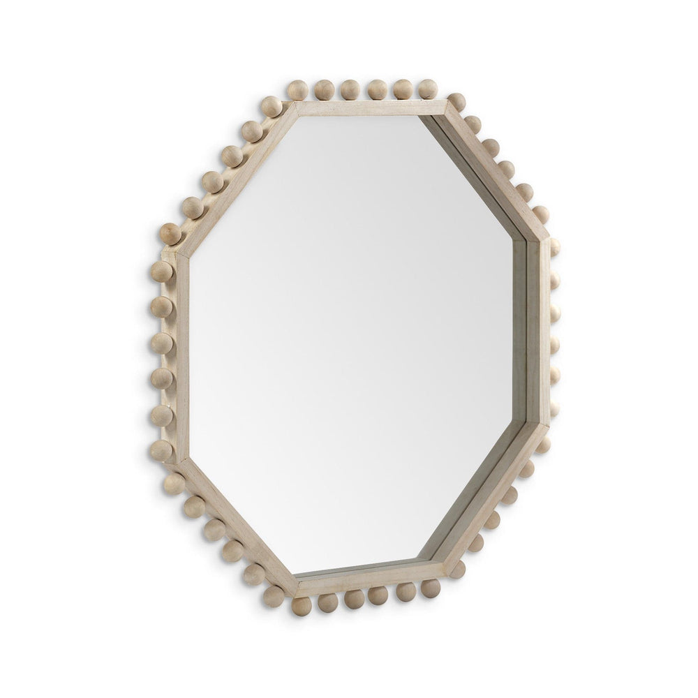 32" Octagon Natural Wood Frame Wall Mirror - Homeroots - Flyclothing LLC