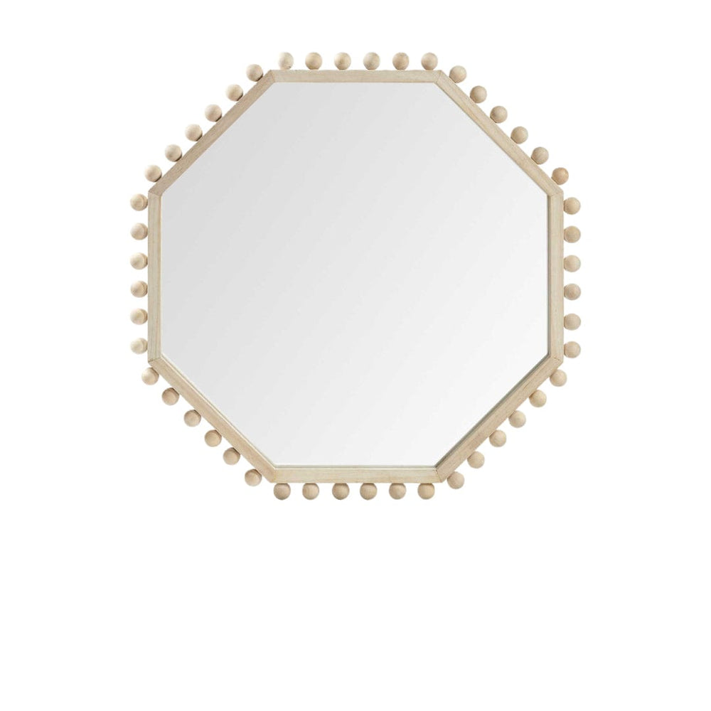 32" Octagon Natural Wood Frame Wall Mirror - Homeroots - Flyclothing LLC