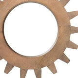 Cog 17" Round Walnut Finish Frame Wall Mirror - Homeroots - Flyclothing LLC