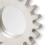 Cog 17" Round White Wood Frame Wall Mirror - Homeroots - Flyclothing LLC