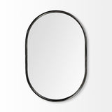 36" Black Oval Metal Framed Accent Mirror - Homeroots - Flyclothing LLC