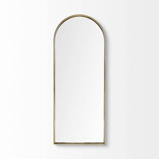 70" Gold Arch Metal Framed Accent Mirror - Homeroots
