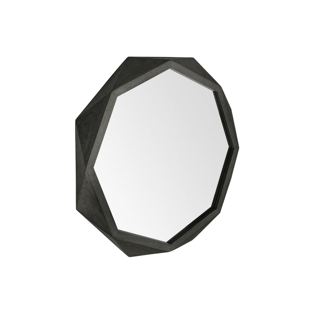 32" Octagon Black Wood Frame Wall Mirror - Homeroots - Flyclothing LLC