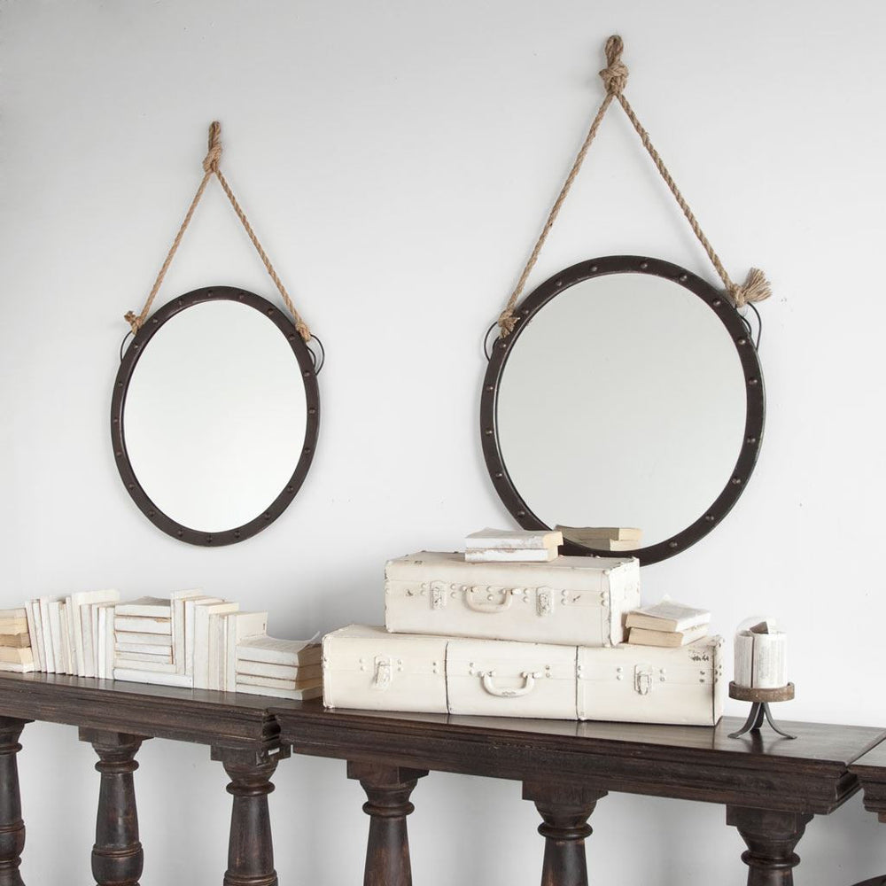 27" Round Metal Frame Wall Mirror - Homeroots - Flyclothing LLC