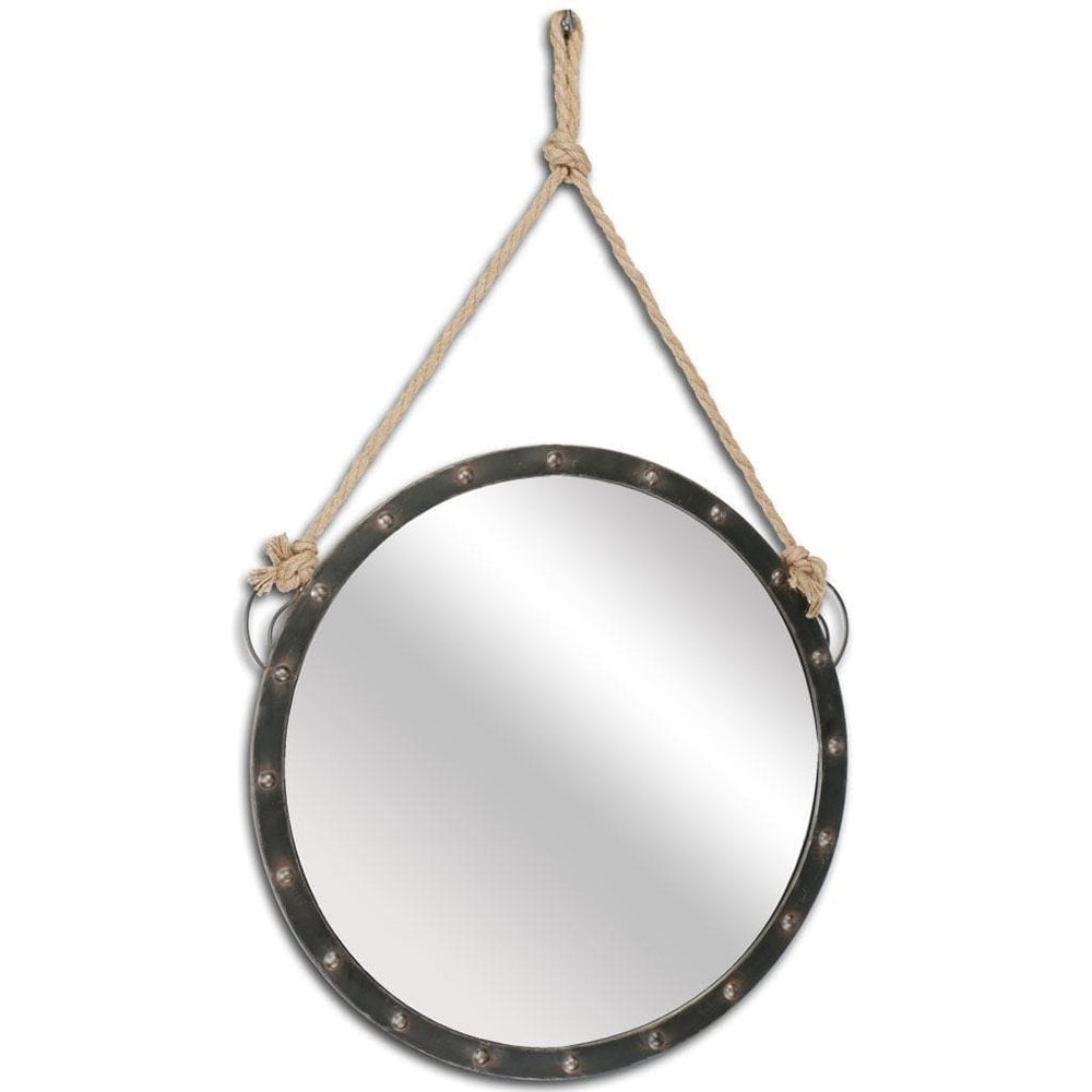 27" Round Metal Frame Wall Mirror - Homeroots - Flyclothing LLC
