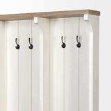 White And Medium Brown Wood Hall Tree With Storage - Homeroots - Flyclothing LLC