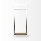 Black Pipe Metal And Wood Shelf Hall Tree - Homeroots - Flyclothing LLC