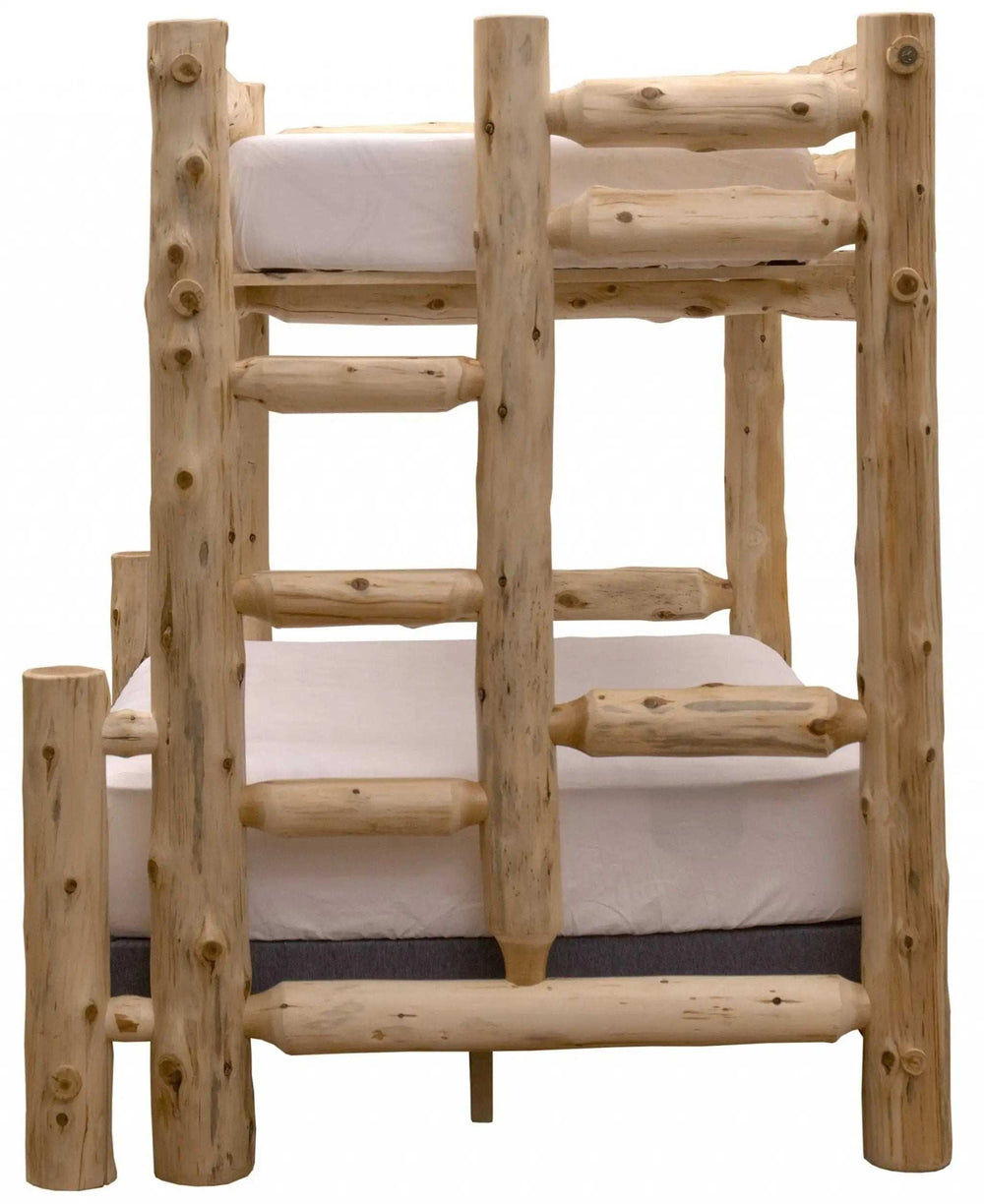 Rustic And Natural Cedar Single Ladder Left Log Bunk Bed - Homeroots - Flyclothing LLC