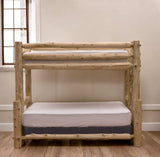Rustic And Natural Cedar Single Ladder Left Log Bunk Bed - Homeroots - Flyclothing LLC