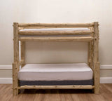 Rustic And Natural Cedar Single Ladder Right Log Bunk Bed - Homeroots - Flyclothing LLC