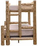 Rustic And Natural Cedar Double And Single Ladder Left Log Bunk Bed - Homeroots - Flyclothing LLC
